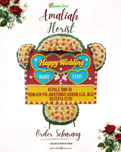 Karangan Papan Bunga Pernikahan di Telukbetung